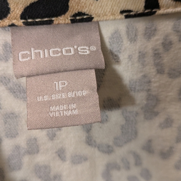 Chico's Animal Print Jean Jacket - Picture 2 of 16